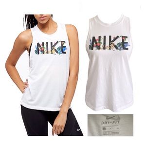 Nike white graphic tank XS